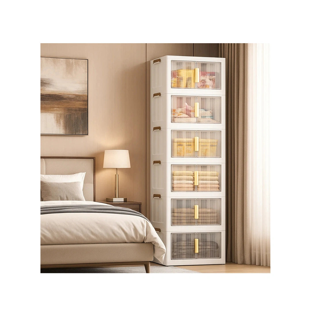 Multipurpose Storage Cabinet with Doors and Shelves for Bedroom