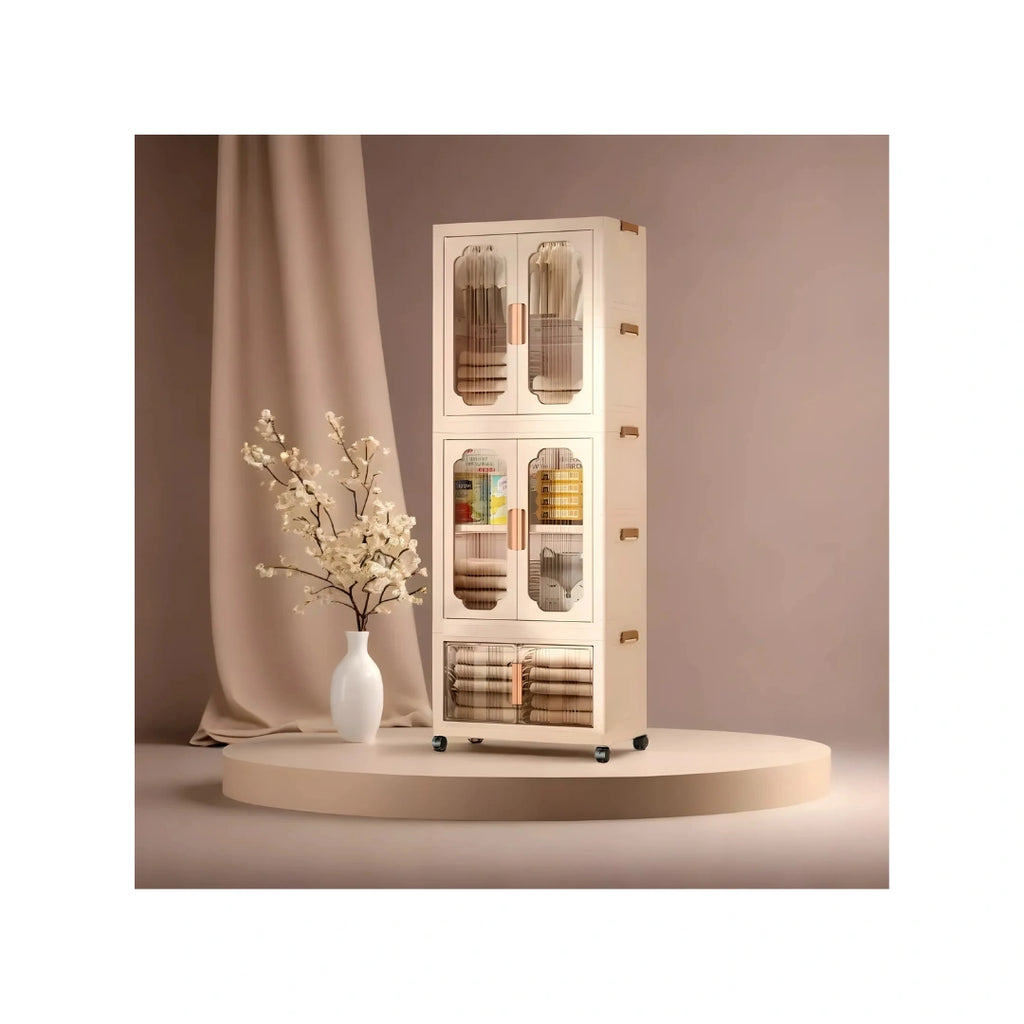 Multipurpose Storage Cabinet with Doors and Shelves for Bedroom