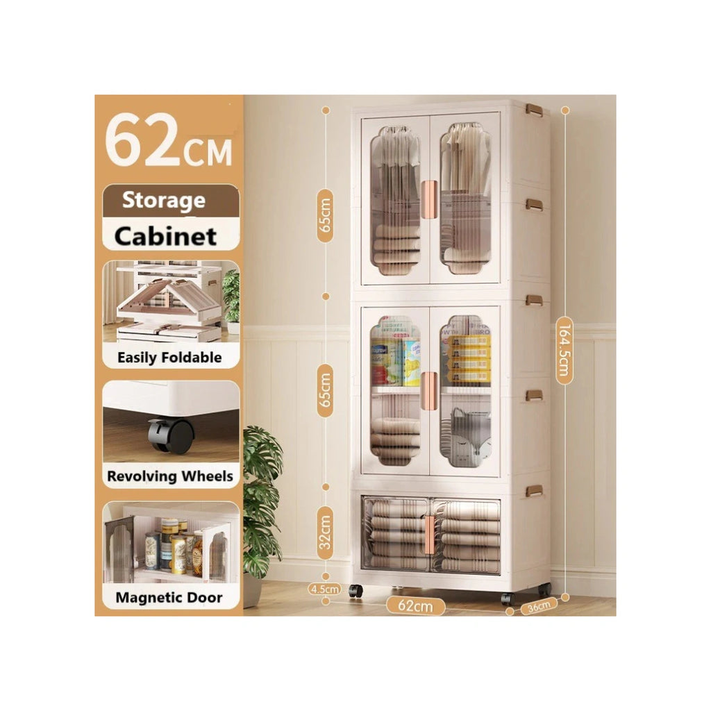 Multipurpose Storage Cabinet with Doors and Shelves for Bedroom