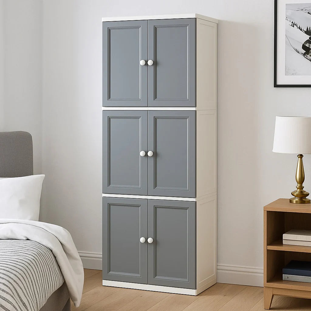 Multipurpose Storage Cabinet with Doors and Shelves for Bedroom