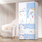 Multi-Storage Kids Clothing Wardrobe with Shelves & Drawers