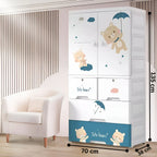Multi-Storage Kids Clothing Wardrobe with Shelves & Drawers