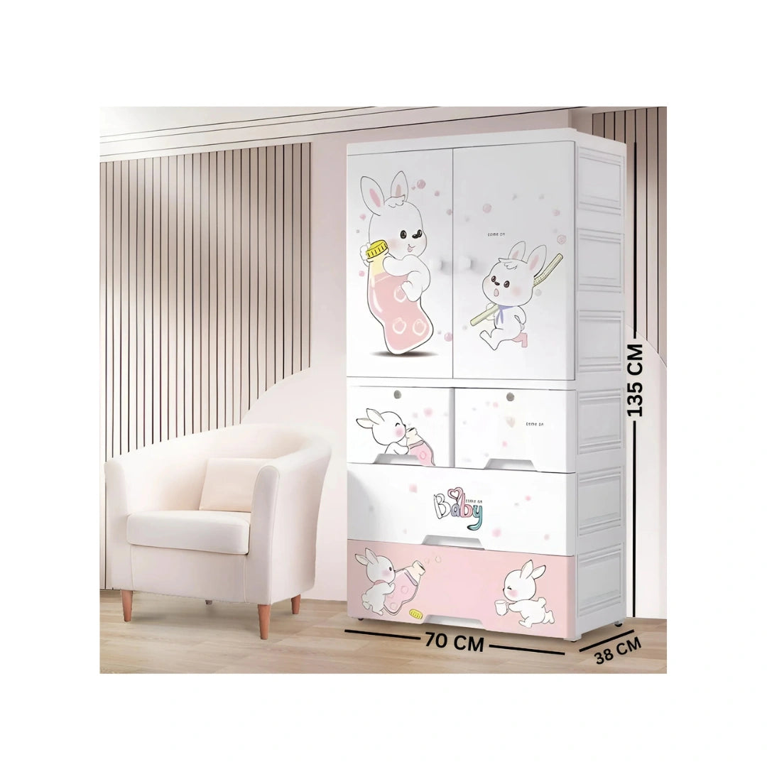 Multi-Storage Kids Clothing Wardrobe with Shelves & Drawers