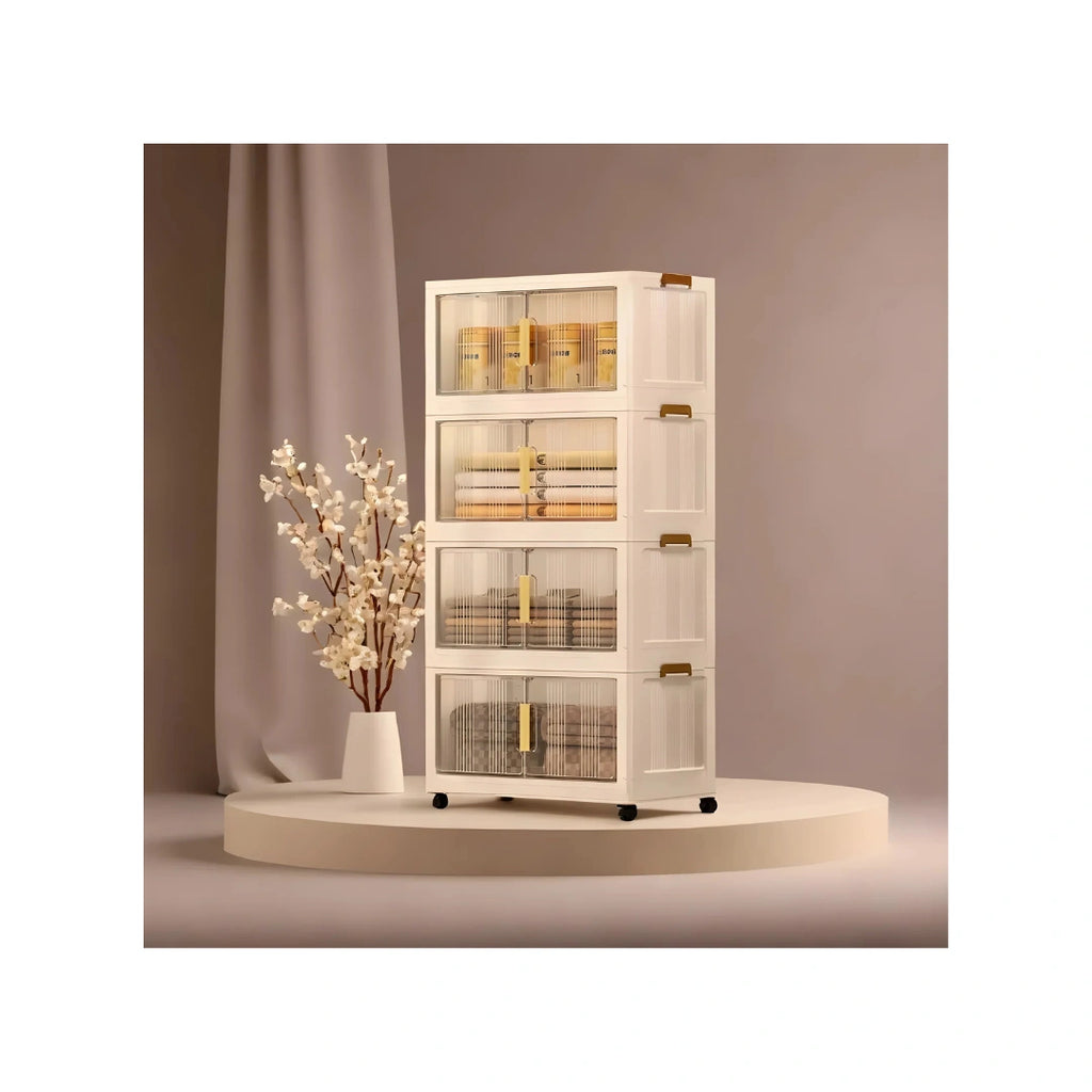 Multipurpose Storage Cabinet with Lockable Doors and Shelves for Bedroom