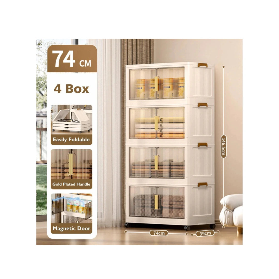 Multipurpose Storage Cabinet with Lockable Doors and Shelves for Bedroom