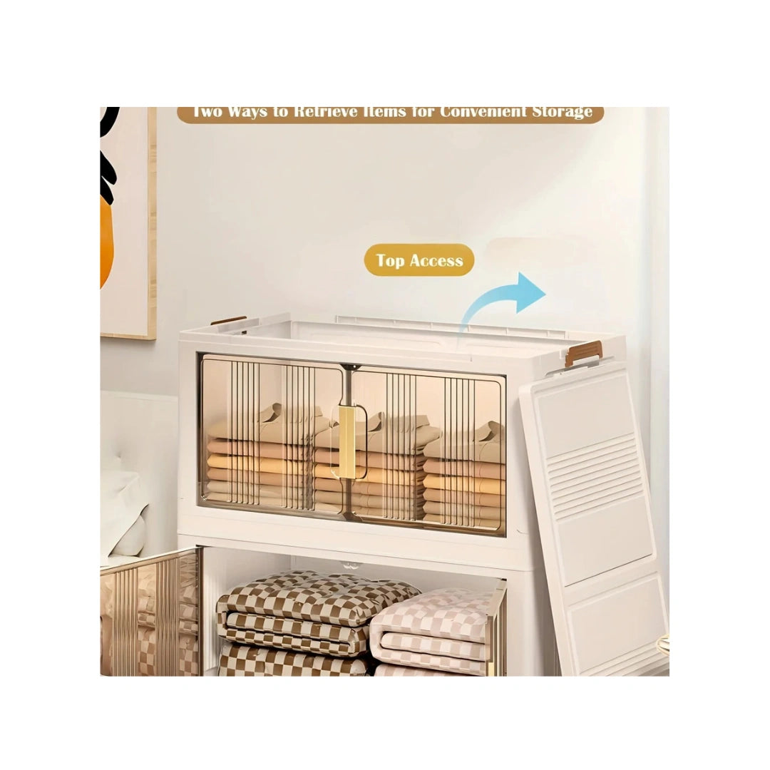 Multipurpose Storage Cabinet with Lockable Doors and Shelves for Bedroom