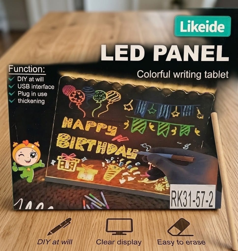 JB Impex  Large LED Acrylic Writing Message Board with Light – Rewritable Memo & Drawing Board 3+ Years