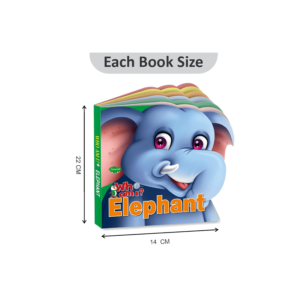 Sawan Books Sawan Presents 'Who Am I' Elephant | Die-Cut Shape Board-Book