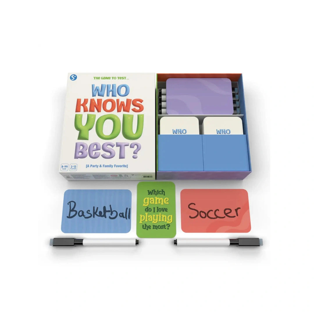 Who Knows You Best? Family Card Game –,200 Question Cards ,Dry-Erase Board & Markers ,Fun Party Game for Family & Friends