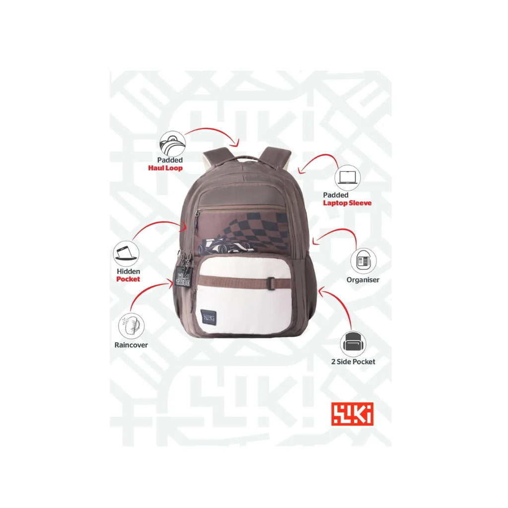 Wiki Volt 40L BackpackBeige colour,Large Capacity Water-Resistant School,College & Travel Laptop Bag for Boys & Girls (12 Years+)
