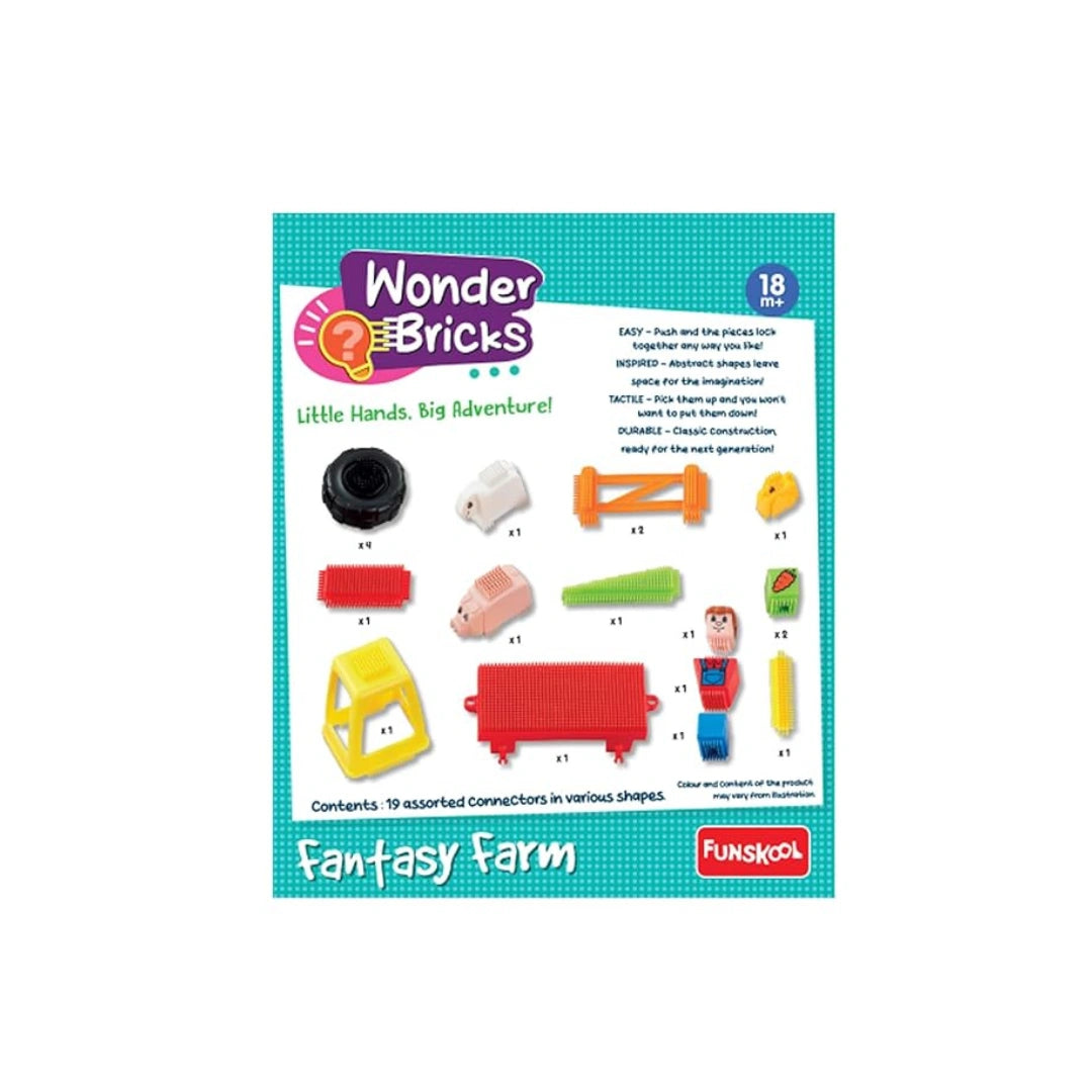 Wonder Bricks Fantasy Farm,Building Block Toy Set,High-Quality,Non-Toxic Plastic,Creativity,Imagination,Fine Motor Skills,Problem-Solving (3 Years+)