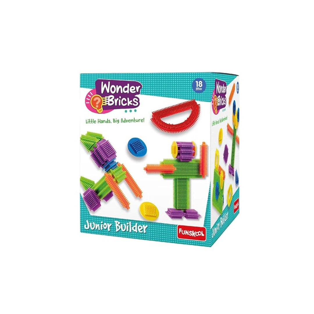Wonder Bricks Junior Builder,Beginner Building Blocks Set,High-Quality,Non-Toxic Plastic,Creativity,Fine Motor Skills,Hand-Eye Coordination (2 Years+)