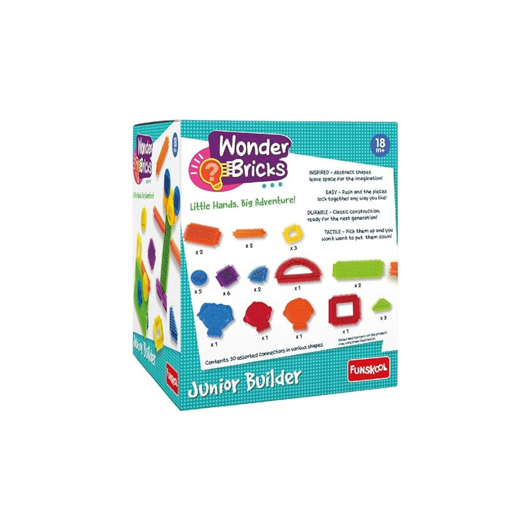 Wonder Bricks Junior Builder,Beginner Building Blocks Set,High-Quality,Non-Toxic Plastic,Creativity,Fine Motor Skills,Hand-Eye Coordination (2 Years+)