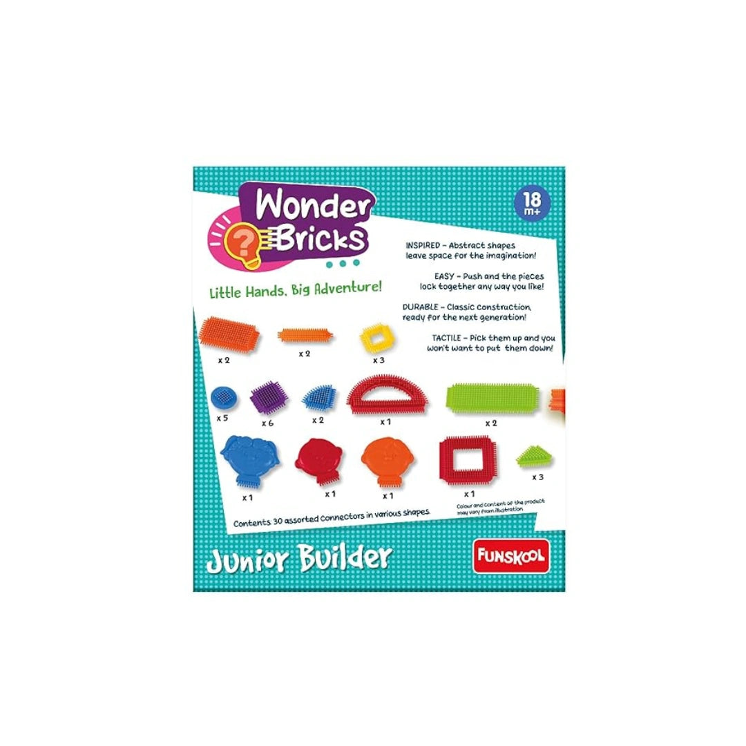 Wonder Bricks Junior Builder,Beginner Building Blocks Set,High-Quality,Non-Toxic Plastic,Creativity,Fine Motor Skills,Hand-Eye Coordination (2 Years+)