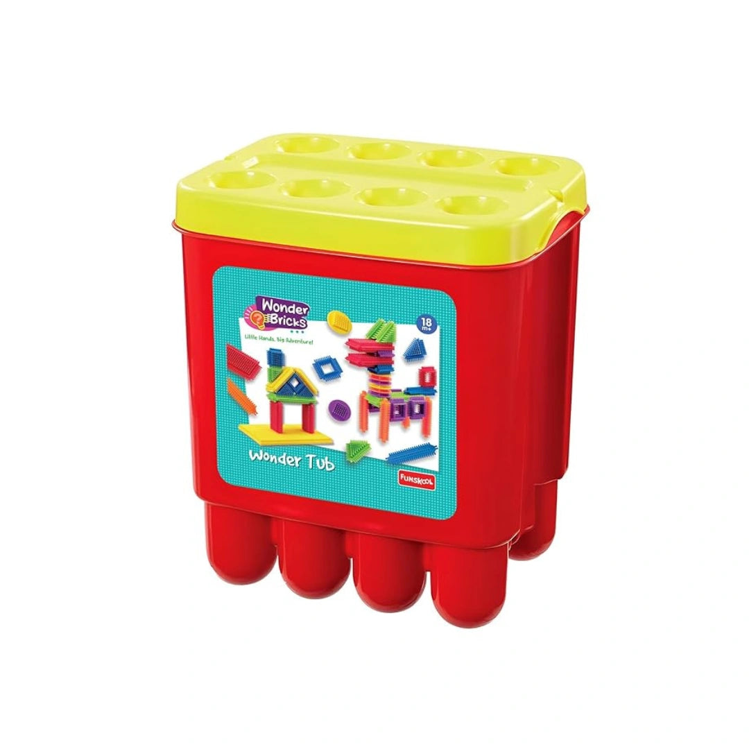 Wonder Bricks Wonder Tub,Building Blocks Storage Set,High-Quality Non-Toxic Plastic,Creativity,Fine Motor Skills,Logical Thinking,Imagination (3 Years+)