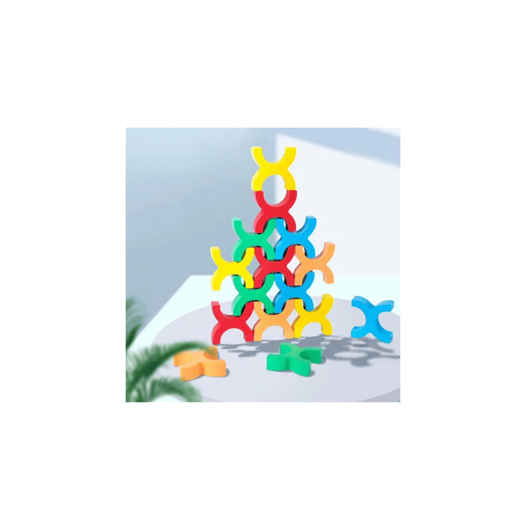 Extrokids Toys Extrokids Wooden Balanced Blocks 15pcs (2-7 Years)