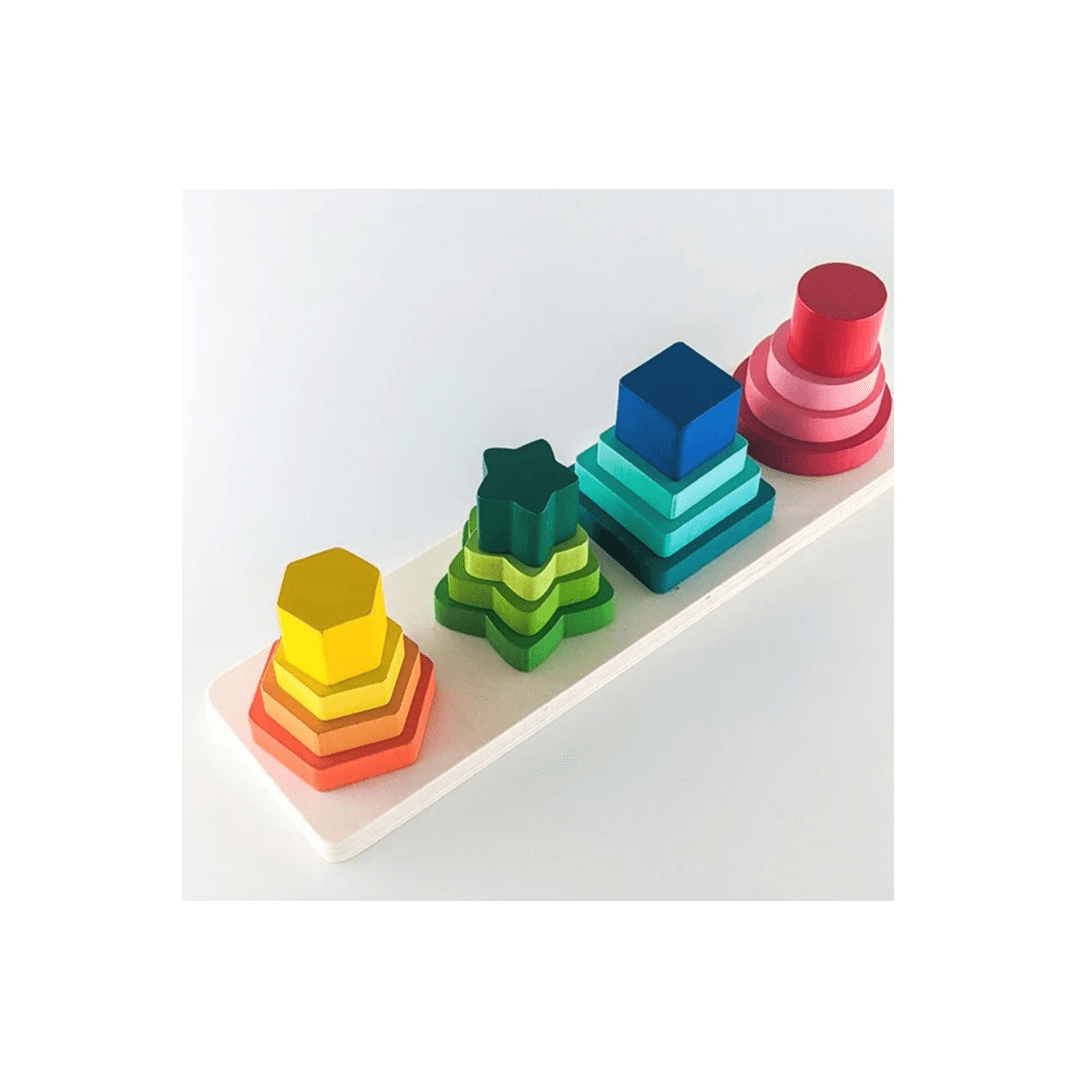 Extrokids Toys Extrokids Wooden Geometric Four Column Shape Sorter (3 Years+)