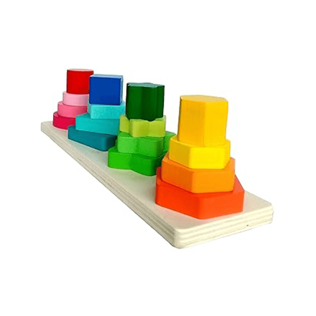 Extrokids Toys Extrokids Wooden Geometric Four Column Shape Sorter (3 Years+)