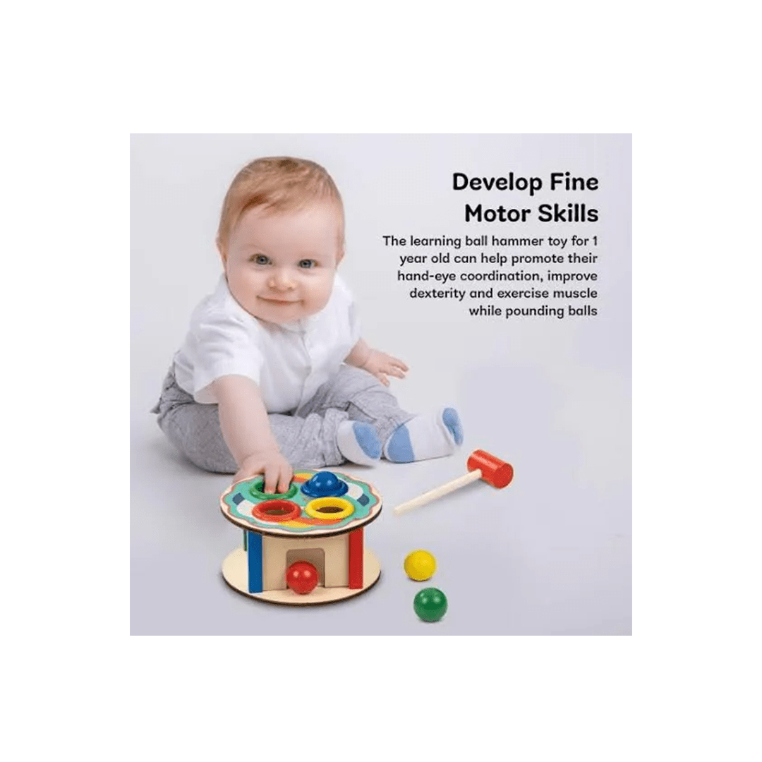 The Clever Clogs Toys The Clever Clogs Wooden Hammer Ball Knock (3 Years+)