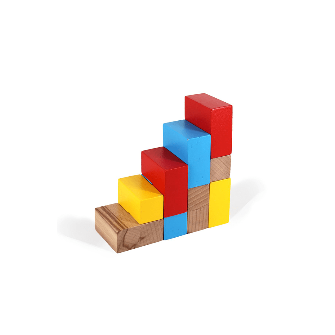 Shumee Toys Shumee Colorful Wooden Puzzle Cube featuring 9 L-Shaped Blocks (4 Years+)