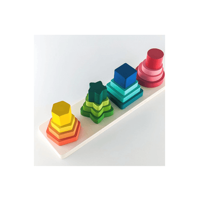 B4brain Brain Boosting B4brain Wooden Shape sorting & stacking puzzle (1 year+)