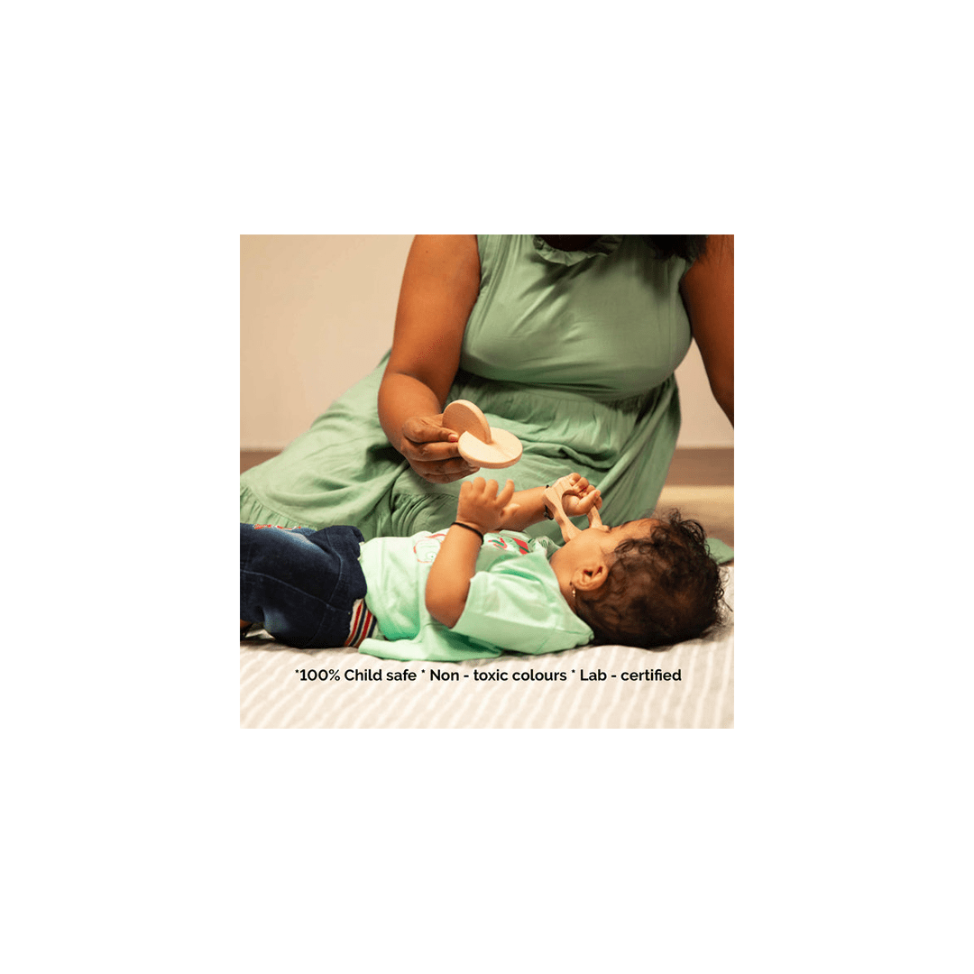 Shumee Toys Shumee Wooden Montessori Rattle & Teether Set of 4 For Babies (0 Months+)