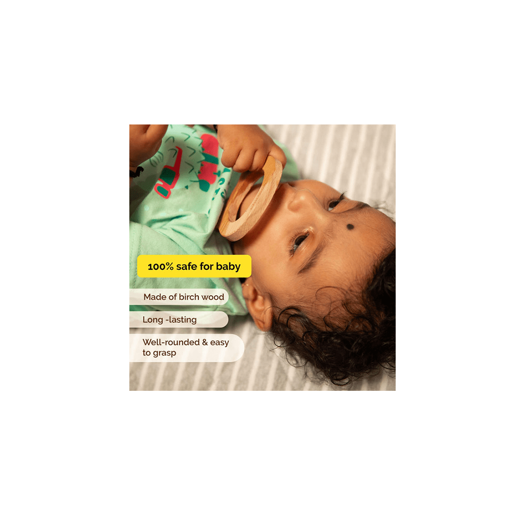 Shumee Toys Shumee Wooden Montessori Rattle & Teether Set of 4 For Babies (0 Months+)