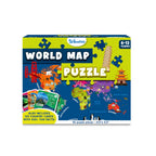 World Map Puzzle ,96 Piece Floor Puzzle with 100 Country Cards ,Educational Geography Game for Kids ( 6+)