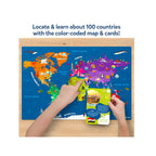 World Map Puzzle ,96 Piece Floor Puzzle with 100 Country Cards ,Educational Geography Game for Kids ( 6+)