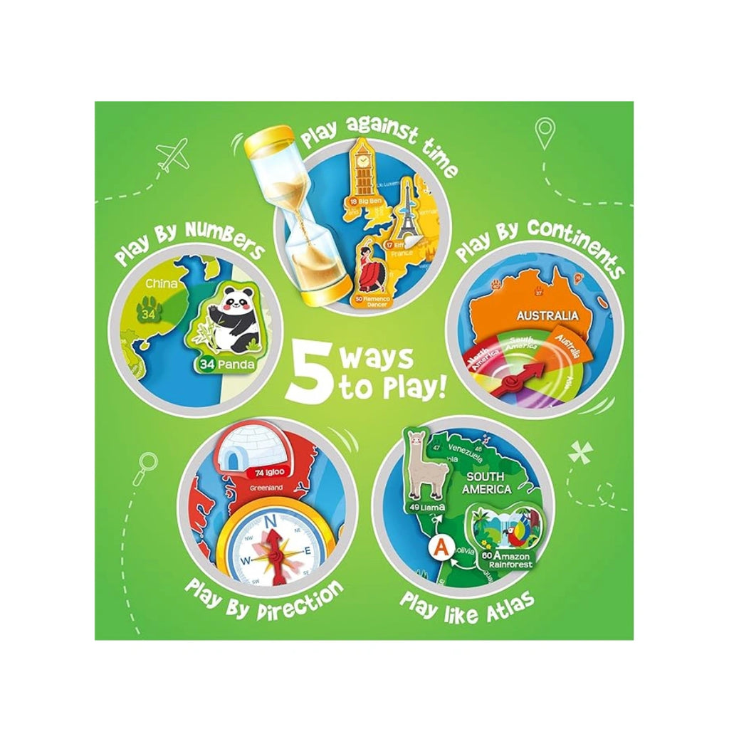 World map chart with reusable stickers