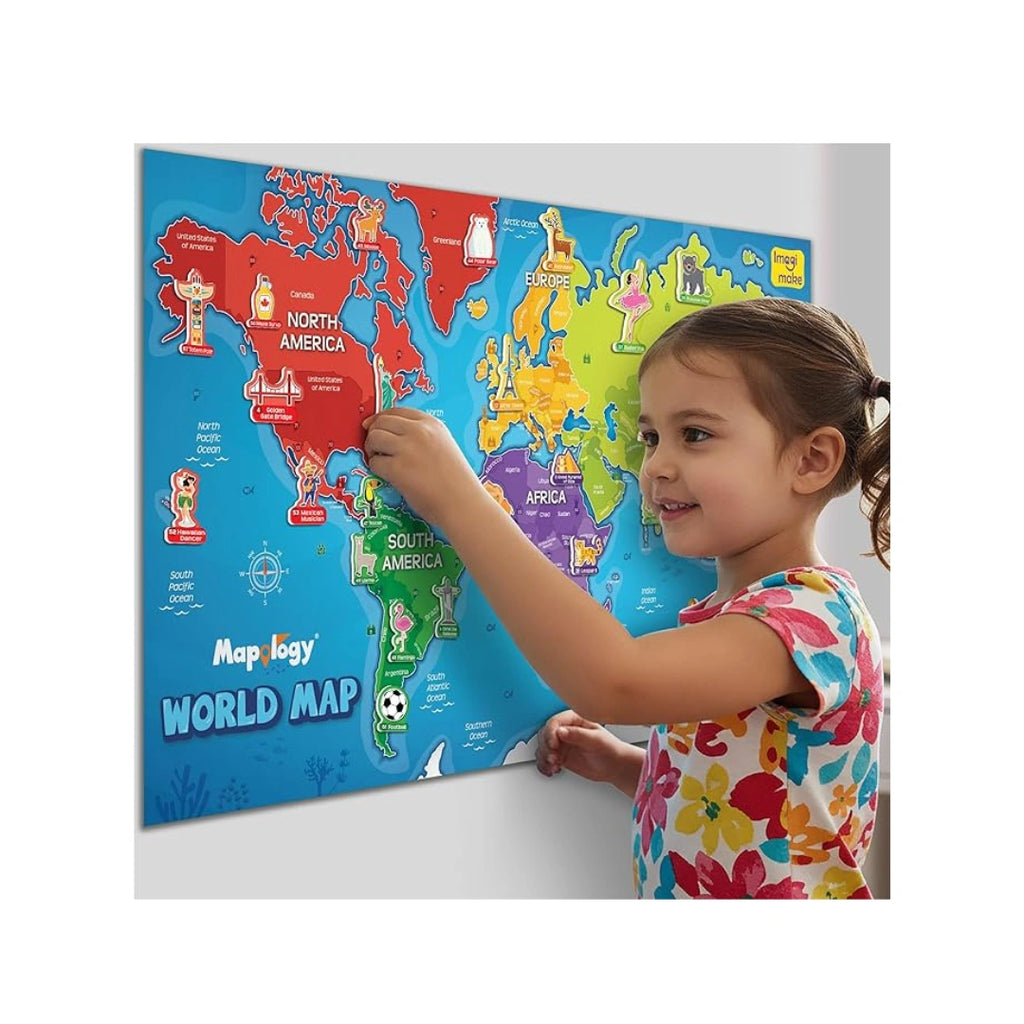 World map chart with reusable stickers