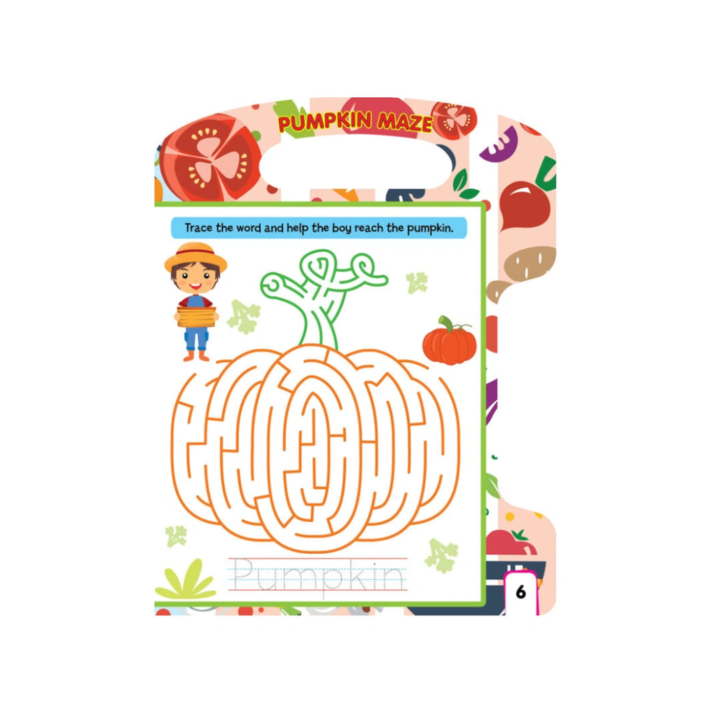 Vegetable learning and tracing book 