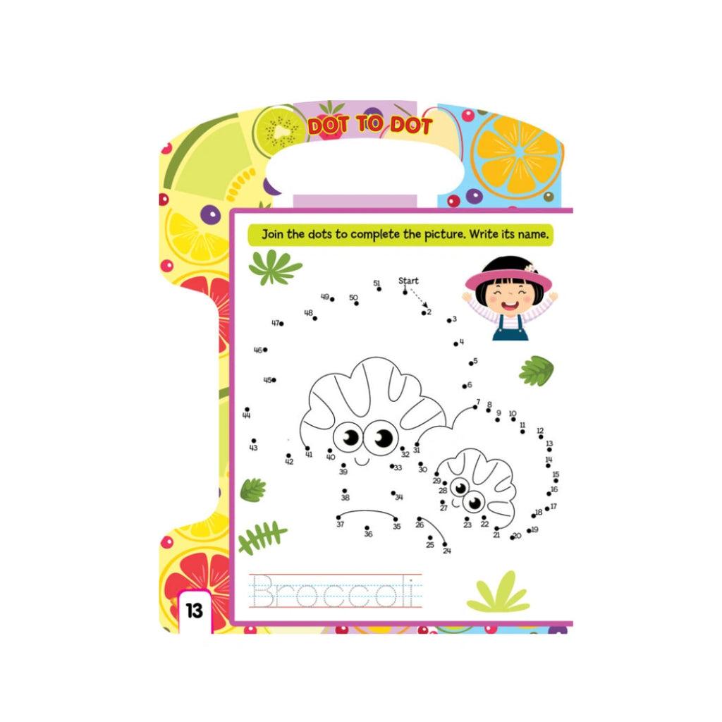 Vegetable learning and tracing book 
