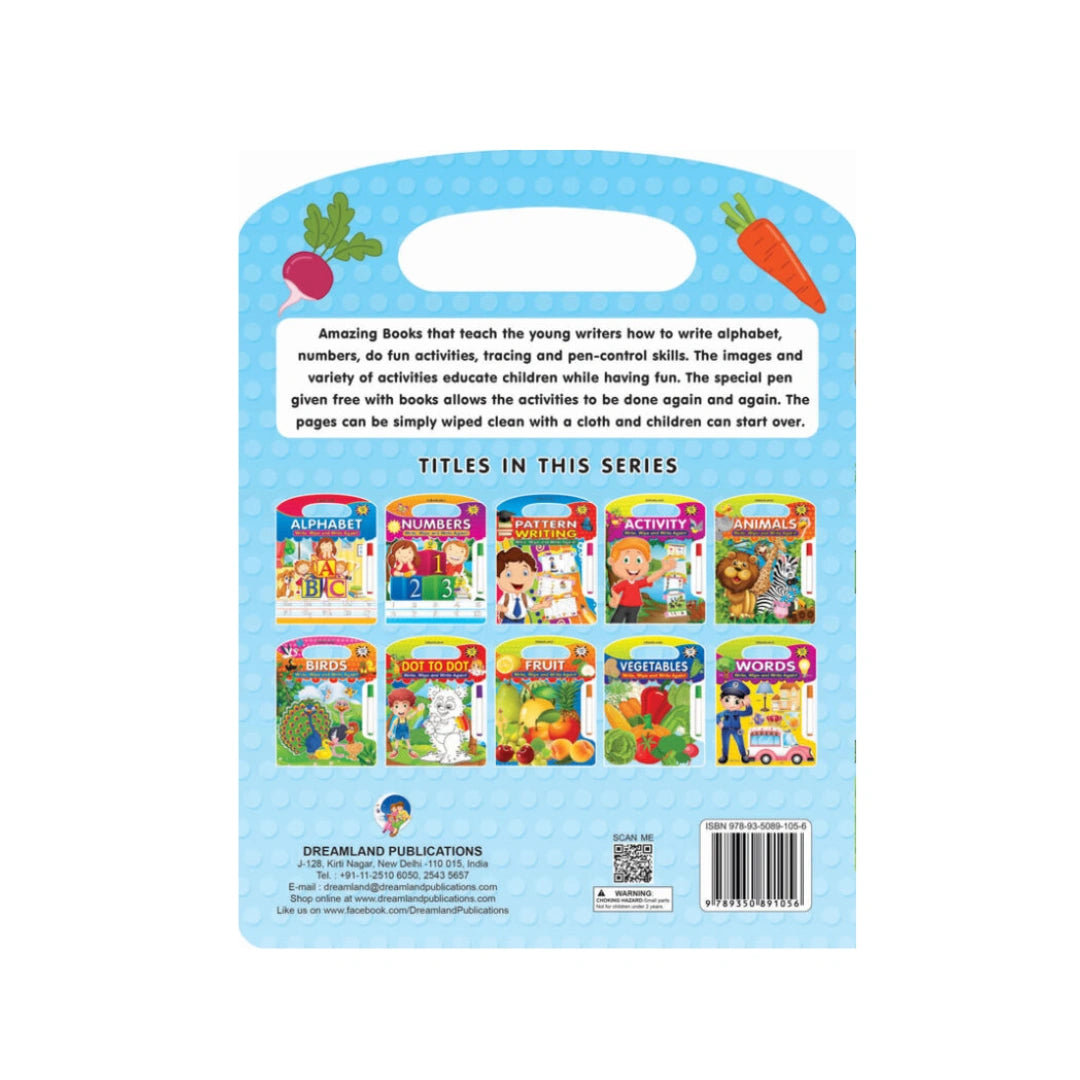 Vegetable learning and tracing book 