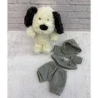Cute Puppy Plush Toy in Grey Sportswear | Soft Stuffed Dog Toy for Kids