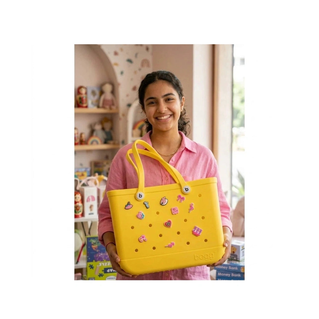 Stylish Waterproof Tote Bag with Decorative Charms