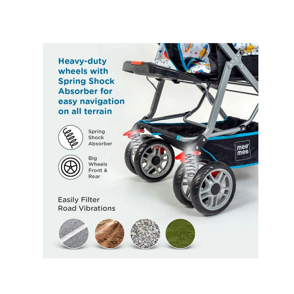 MeeMee Little Explorer Baby Stroller for 0-4 Years, Baby & Kids, 5 Point Safety Harness Pram