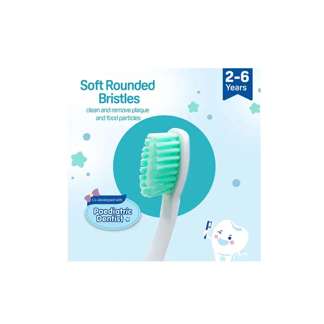 Pigeon Kids Toothbrush with free Tooothpaste, Soft Rounded Bristles Baby & Kids Toothbrush with Easy-Grip Handle, BPA-Free Child-Safe Material, Gentle Oral Care Toothbrush for Toddlers & Growing Kids (2 Years+)