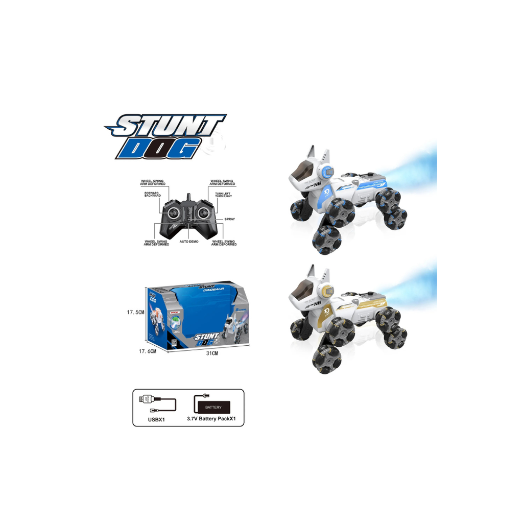 Toyrush Stunt Dog – Fully Remote Control Stunt Dog for Kids(3+years)
