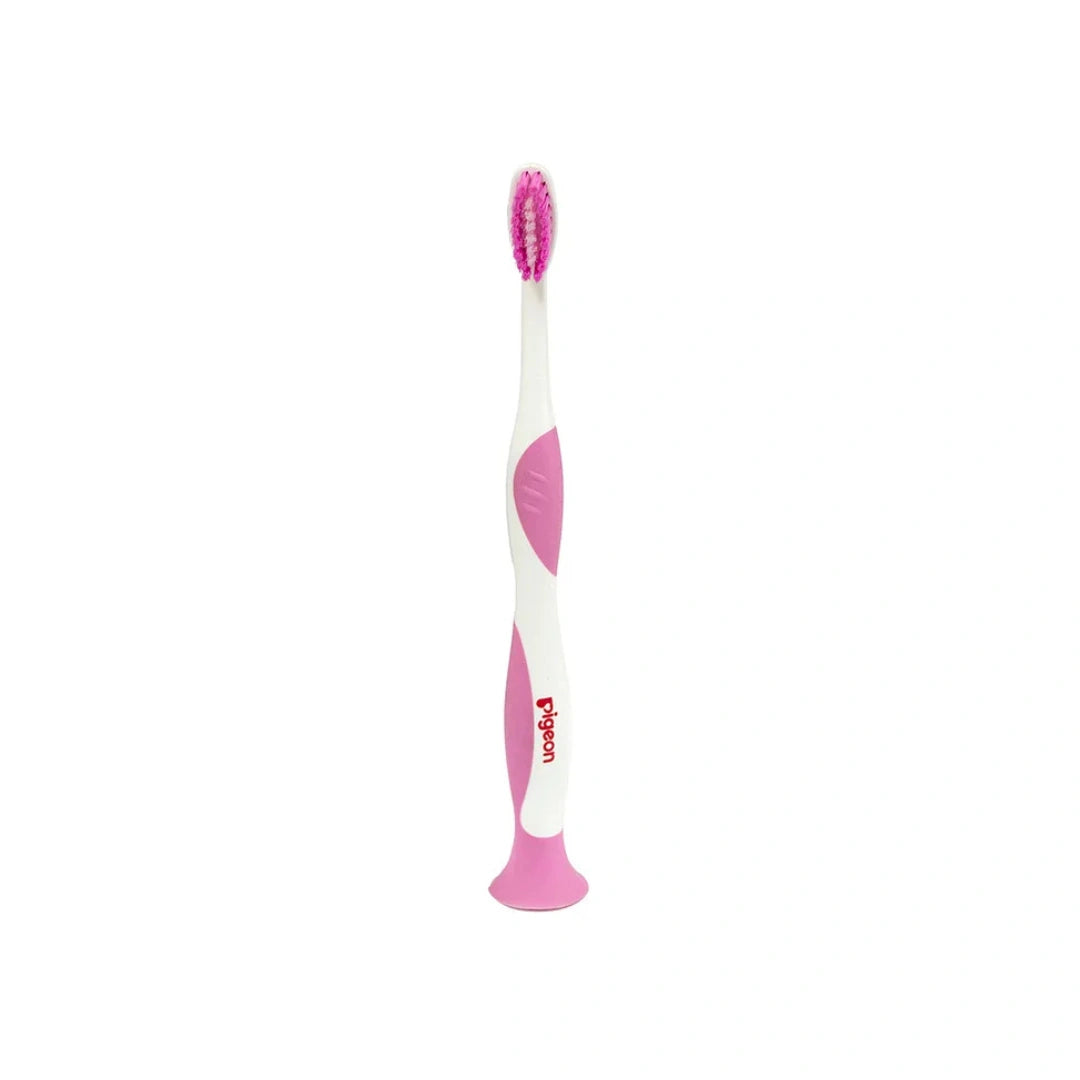 Pigeon Kids Toothbrush with free Tooothpaste, Soft Rounded Bristles Baby & Kids Toothbrush with Easy-Grip Handle, BPA-Free Child-Safe Material, Gentle Oral Care Toothbrush for Toddlers & Growing Kids (2 Years+)
