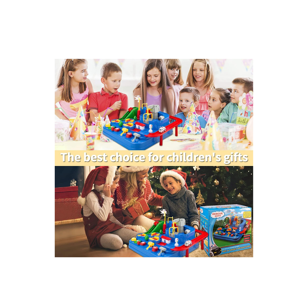 Jugunu Car Adventure Toys, City Rescue Preschool Toy, Race Tracks for Boys, Parent-Child Interactive Kids Race Car Track Playsets (3 Years+)