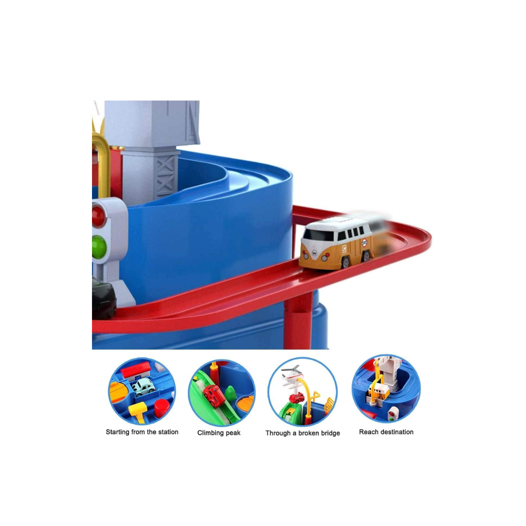 Jugunu Car Adventure Toys, City Rescue Preschool Toy, Race Tracks for Boys, Parent-Child Interactive Kids Race Car Track Playsets (3 Years+)