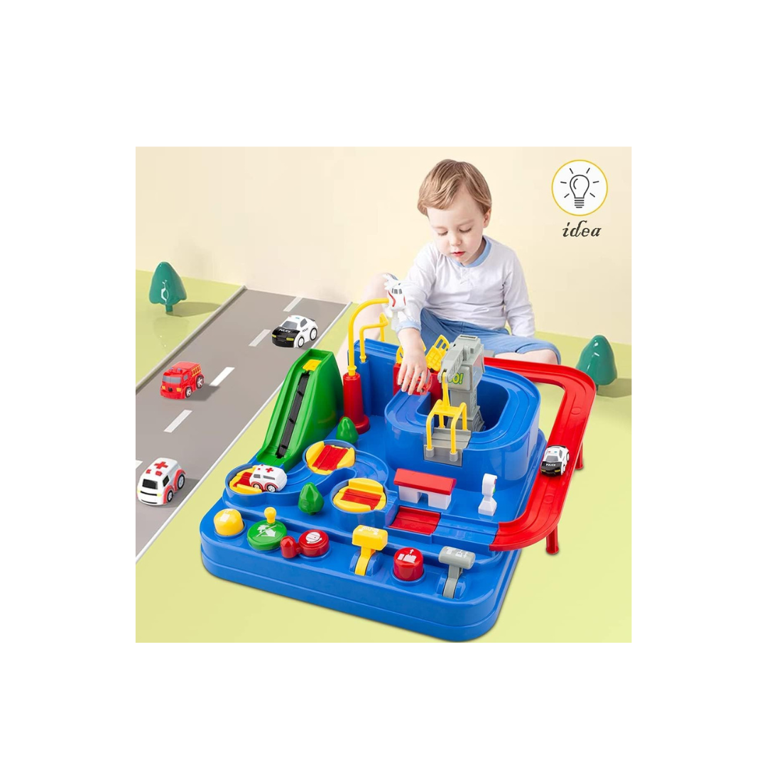 Jugunu Car Adventure Toys, City Rescue Preschool Toy, Race Tracks for Boys, Parent-Child Interactive Kids Race Car Track Playsets (3 Years+)