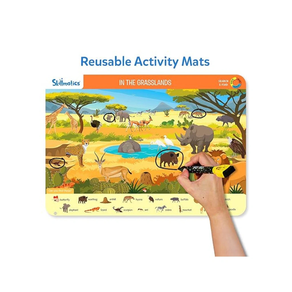 Animals search and find reusable activity game for kids.