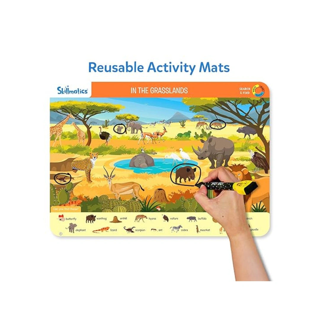 Animals search and find reusable activity game for kids.