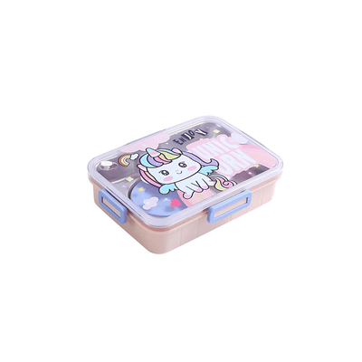Burani Toys Other Gears Burani Toys Cute Insulated Lunch Box (900 ML) +Spoon & Chopstick, Stainless Steel, 4 Compartments For Kids