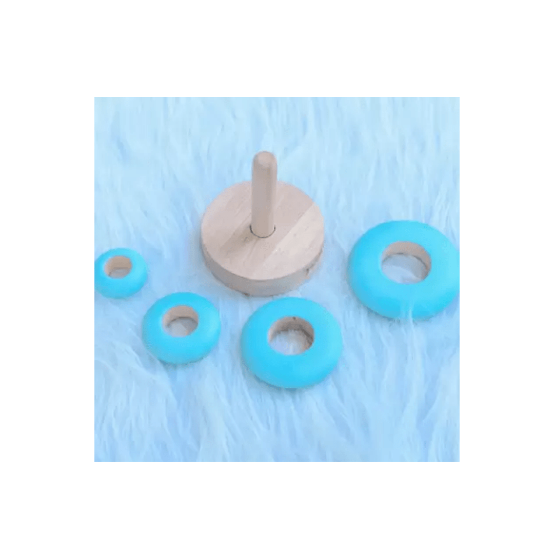 B4brain Toys B4 Brain Wooden Ring Stacking Toys For Kids - (2 Years+)