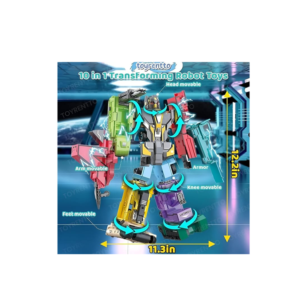 10-in-1 Transforming Robot Toy – Movable Action Figure