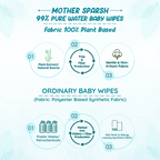 Mother Sparsh Baby 99% Pure Water Unscented Baby Wipes - Medical Grade Fabric (72 pcs)