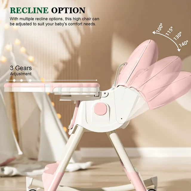 Baybee Multi-Functional Baby High Chair with Cushioned Seat, Removable Tray & Storage Basket For Kids (6 Months+)
